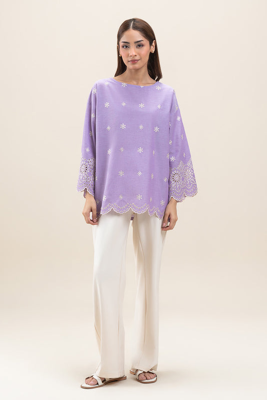 EMBROIDERED CHAMBRAY TOP (PRET)