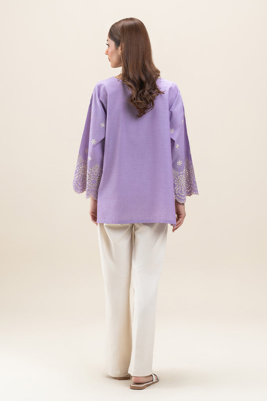EMBROIDERED CHAMBRAY TOP (PRET)
