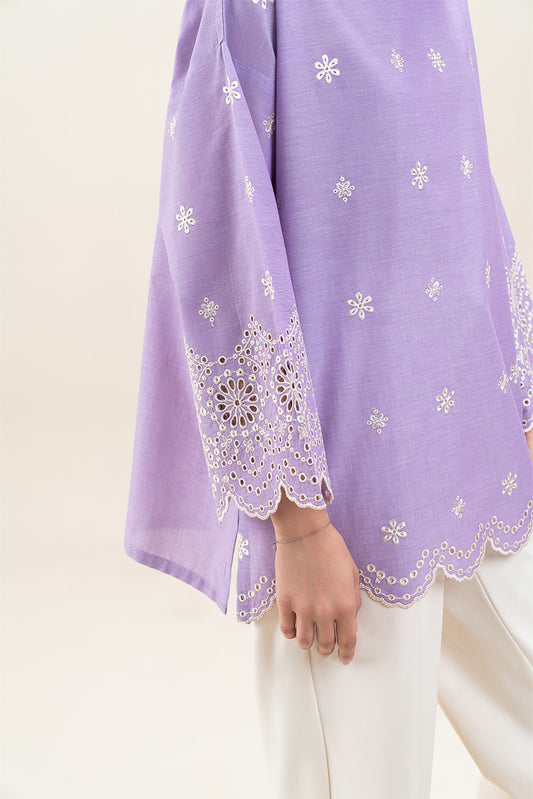 EMBROIDERED CHAMBRAY TOP (PRET)