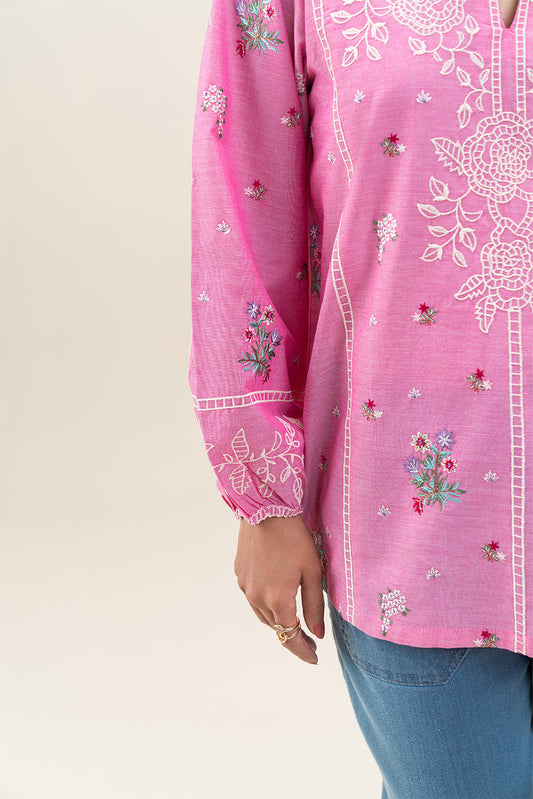 EMBROIDERED CHAMBRAY TOP (PRET)