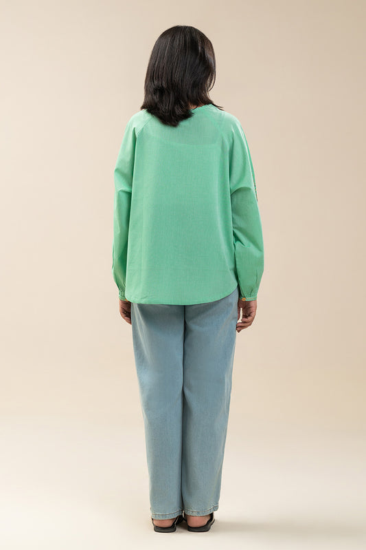 EMBROIDERED CHAMBRAY TOP (PRET)