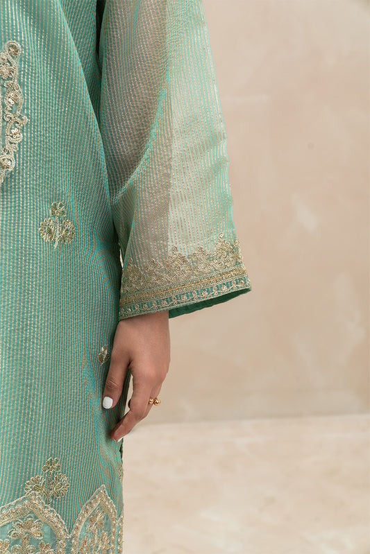 2 PIECE EMBROIDERED ORGANZA SUIT (LUXURY-PRET)