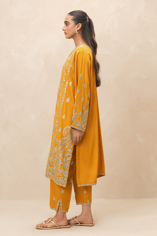2 PIECE EMBROIDERED RAW SILK SUIT (LUXURY-PRET)