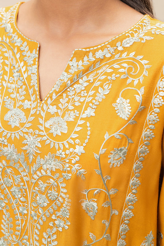 2 PIECE EMBROIDERED RAW SILK SUIT (LUXURY-PRET)