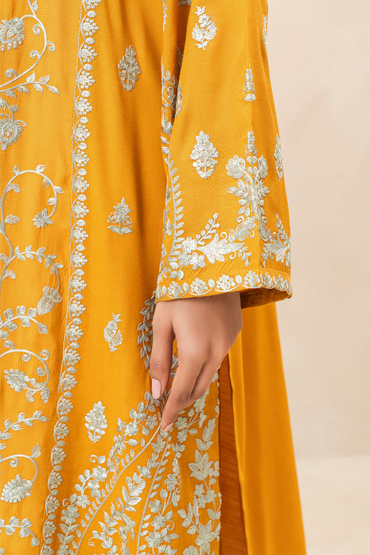 2 PIECE EMBROIDERED RAW SILK SUIT (LUXURY-PRET)