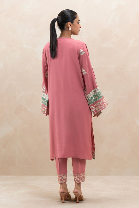 2 PIECE EMBROIDERED RAW SILK SUIT (LUXURY-PRET)