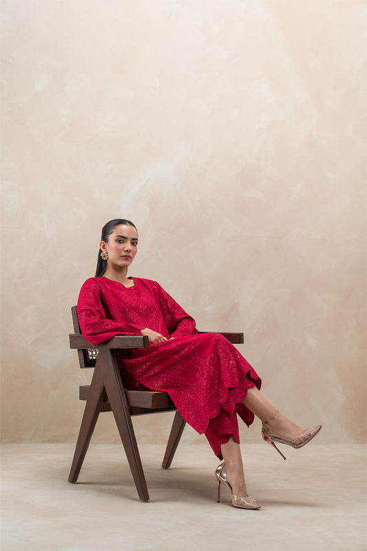 2 PIECE EMBROIDERED RAW SILK SUIT (LUXURY-PRET)