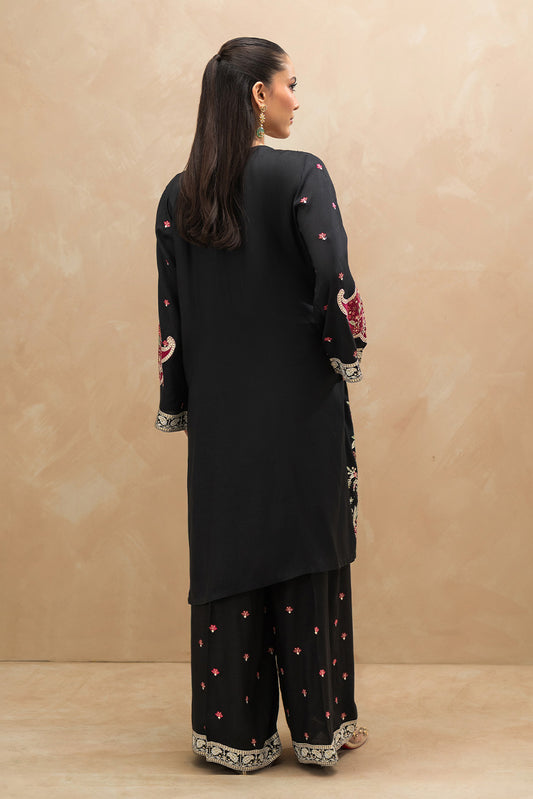 2 PIECE EMBROIDERED RAW SILK SUIT (LUXURY-PRET)