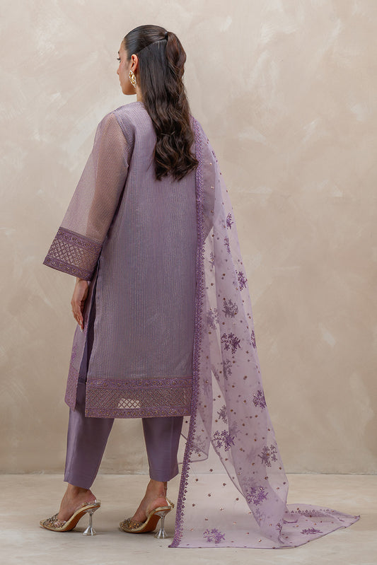 3 PIECE EMBROIDERED ORGANZA BADLA SUIT (LUXURY-PRET)