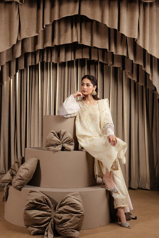 3 PIECE EMBROIDERED COTTON SUIT (LUXURY-PRET)