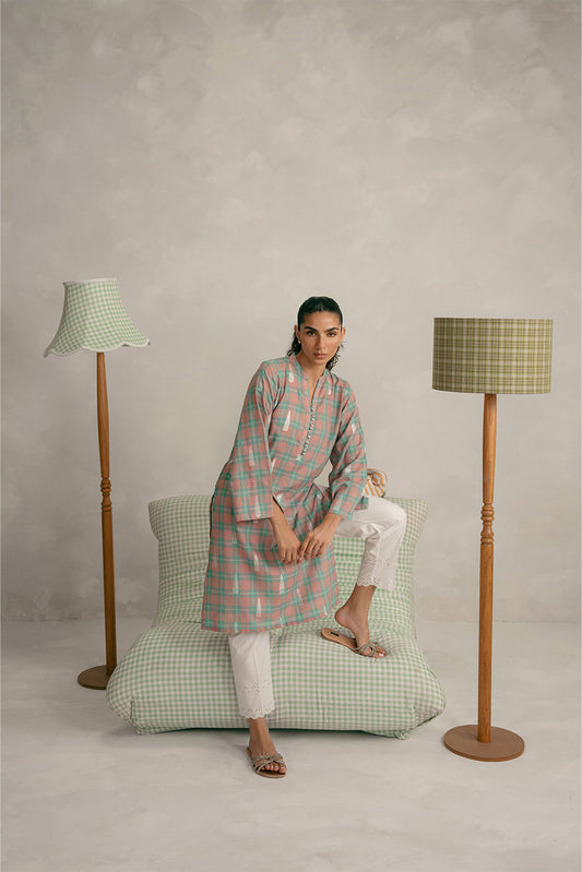 BASIC CHECK JACQUARD SHIRT (PRET)