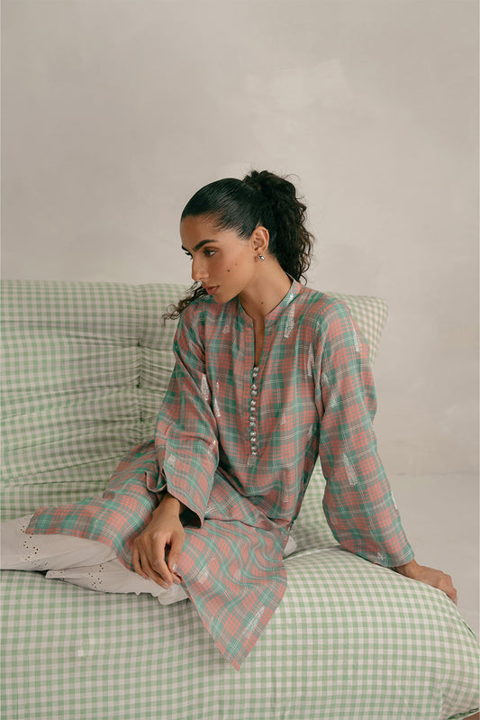 BASIC CHECK JACQUARD SHIRT (PRET)