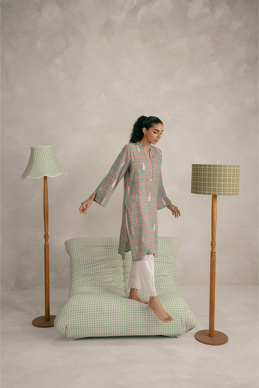 BASIC CHECK JACQUARD SHIRT (PRET)