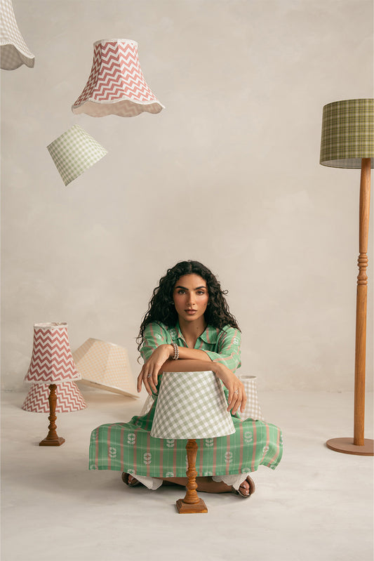 BASIC CHECK JACQUARD SHIRT (PRET)