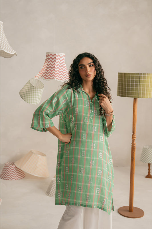 BASIC CHECK JACQUARD SHIRT (PRET)