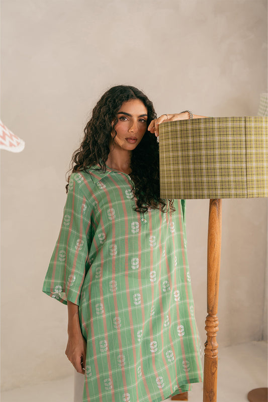BASIC CHECK JACQUARD SHIRT (PRET)