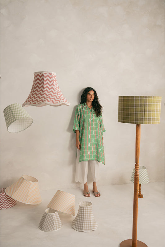 BASIC CHECK JACQUARD SHIRT (PRET)