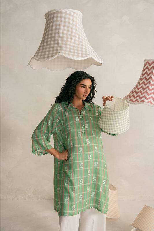 BASIC CHECK JACQUARD SHIRT (PRET)