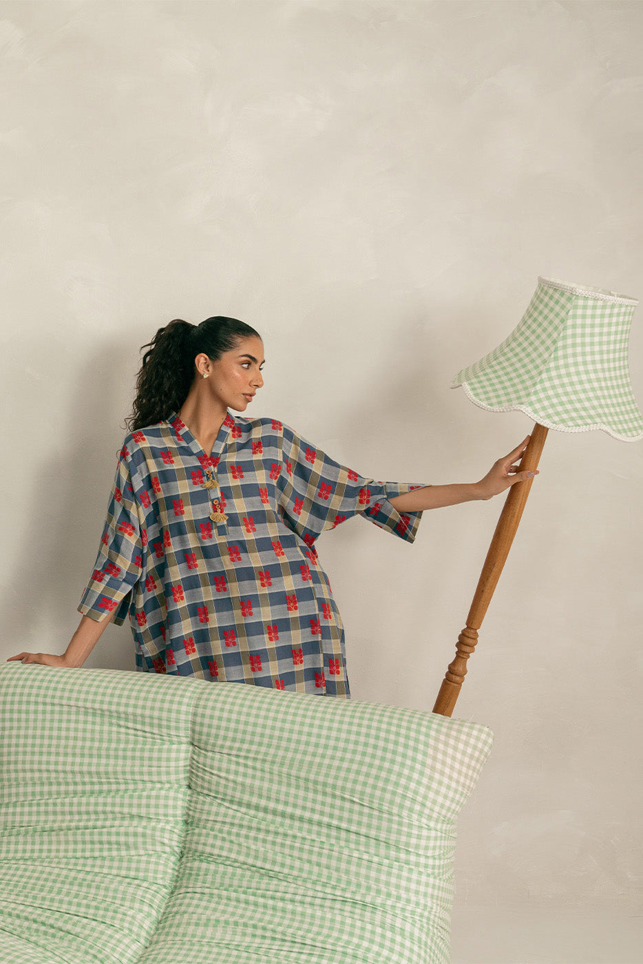 BASIC CHECK JACQUARD SHIRT (PRET)