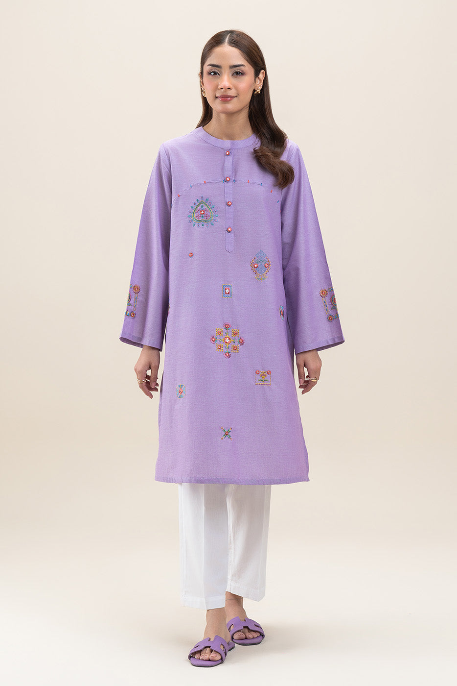 EMBROIDERED CHAMBRAY SHIRT (PRET)