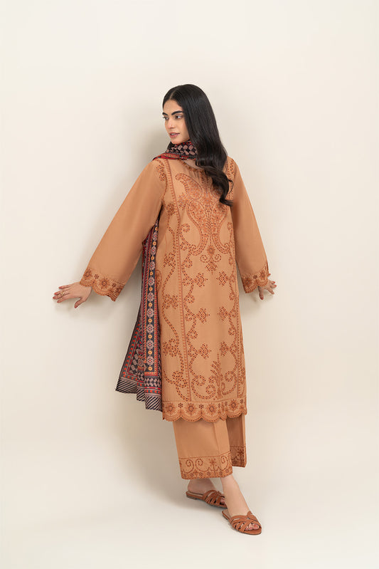 3 PIECE EMBROIDERED LAWN SUIT (PRET)