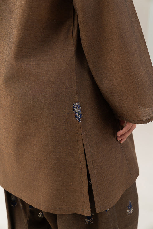 2 PIECE EMBROIDERED CHAMBRAY SUIT (PRET)