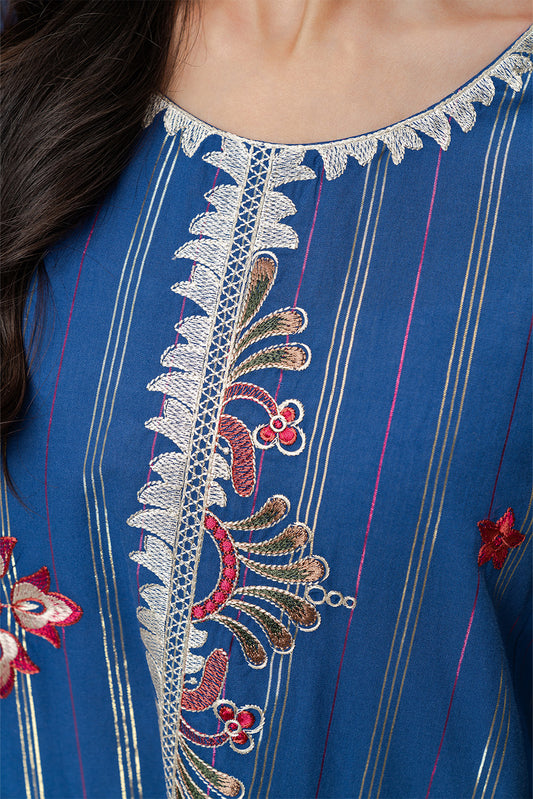 EMBROIDERED COTTON BADLA SHIRT (PRET)