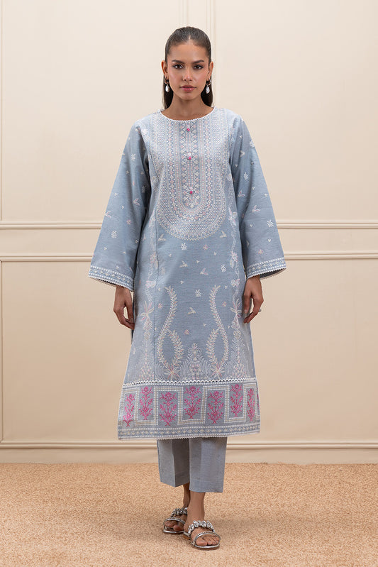 2 PIECE EMBROIDERED DYED SUIT (PRET)