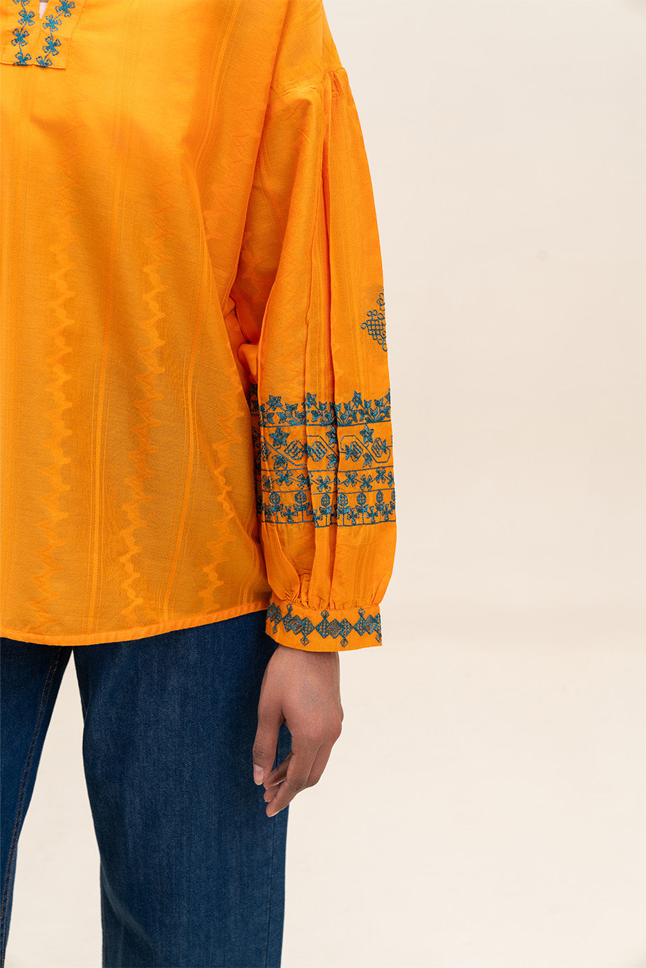 EMBROIDERED JACQUARD SHIRT (PRET)