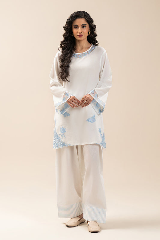 2 PIECE EMBROIDERED KARANDI TWIL SUIT (PRET)
