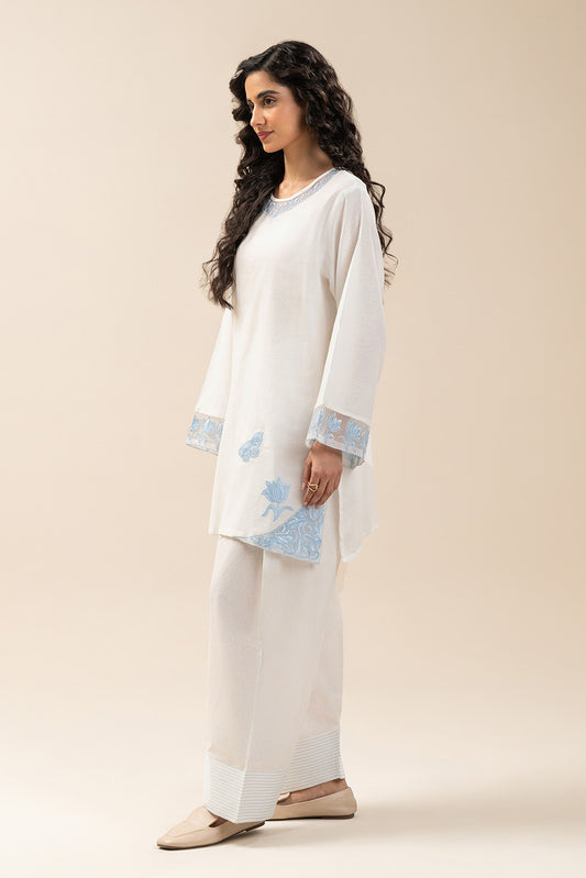2 PIECE EMBROIDERED KARANDI TWIL SUIT (PRET)