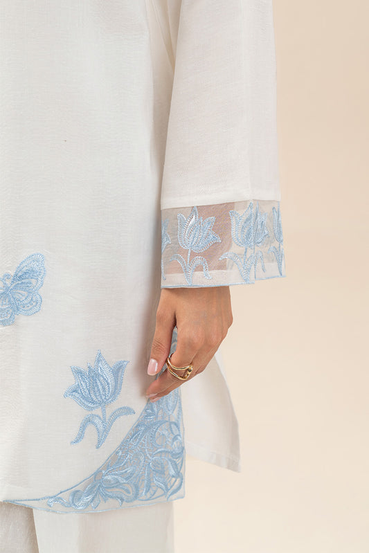 2 PIECE EMBROIDERED KARANDI TWIL SUIT (PRET)