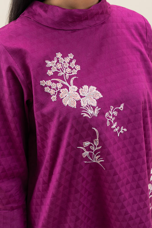 EMBROIDERED JACQUARD TOP (PRET)