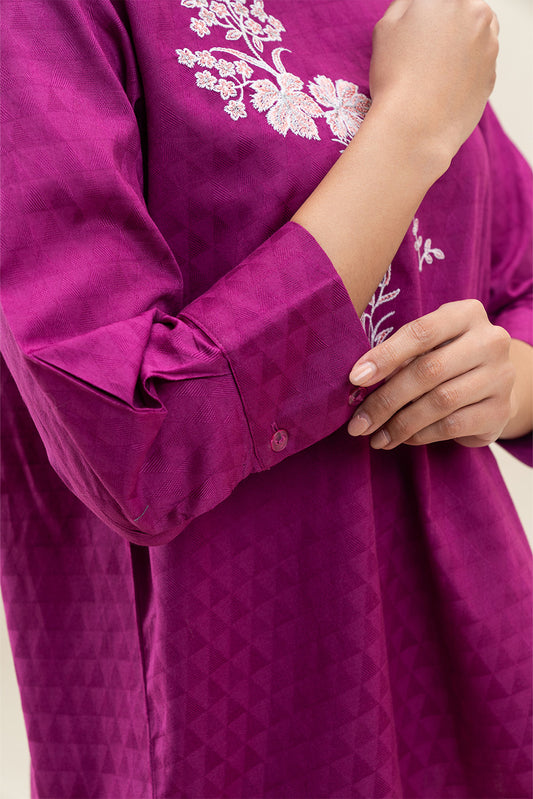 EMBROIDERED JACQUARD TOP (PRET)
