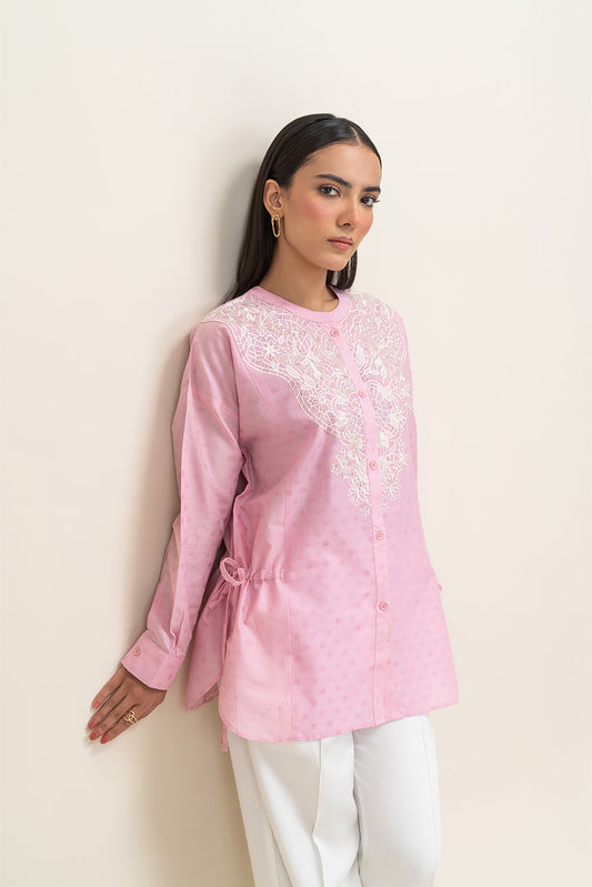EMBROIDERED JACQUARD TOP (PRET)