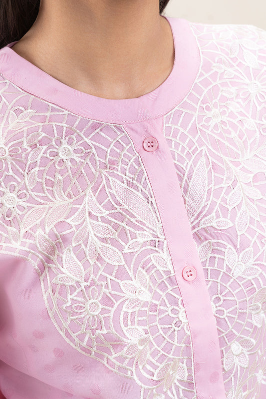 EMBROIDERED JACQUARD TOP (PRET)