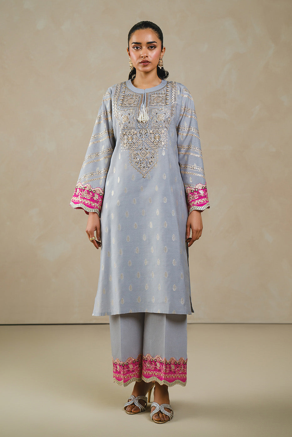 EMBROIDERED LUREX JACQUARD SHIRT (LUXURY PRET)