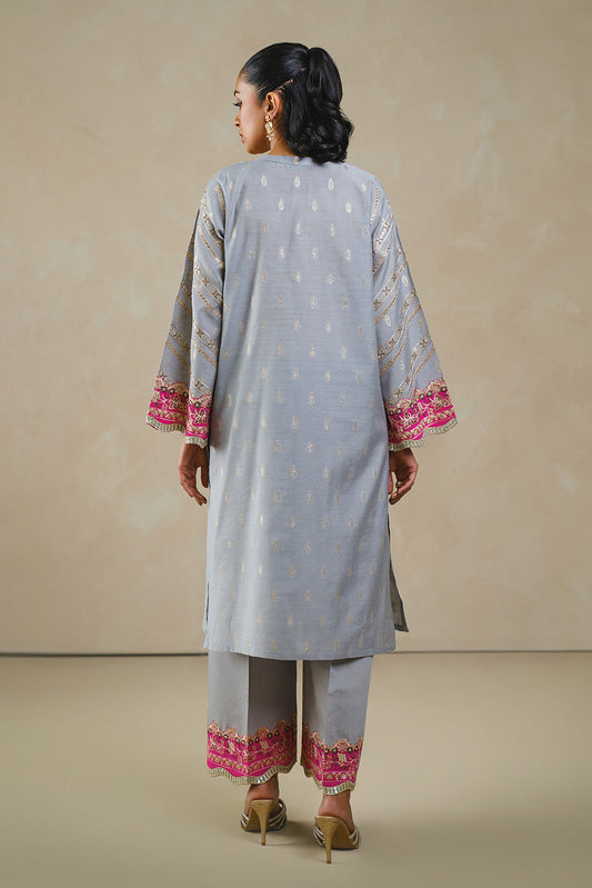 2 PIECE EMBROIDERED LUREX JACQUARD SUIT (LUXURY PRET)