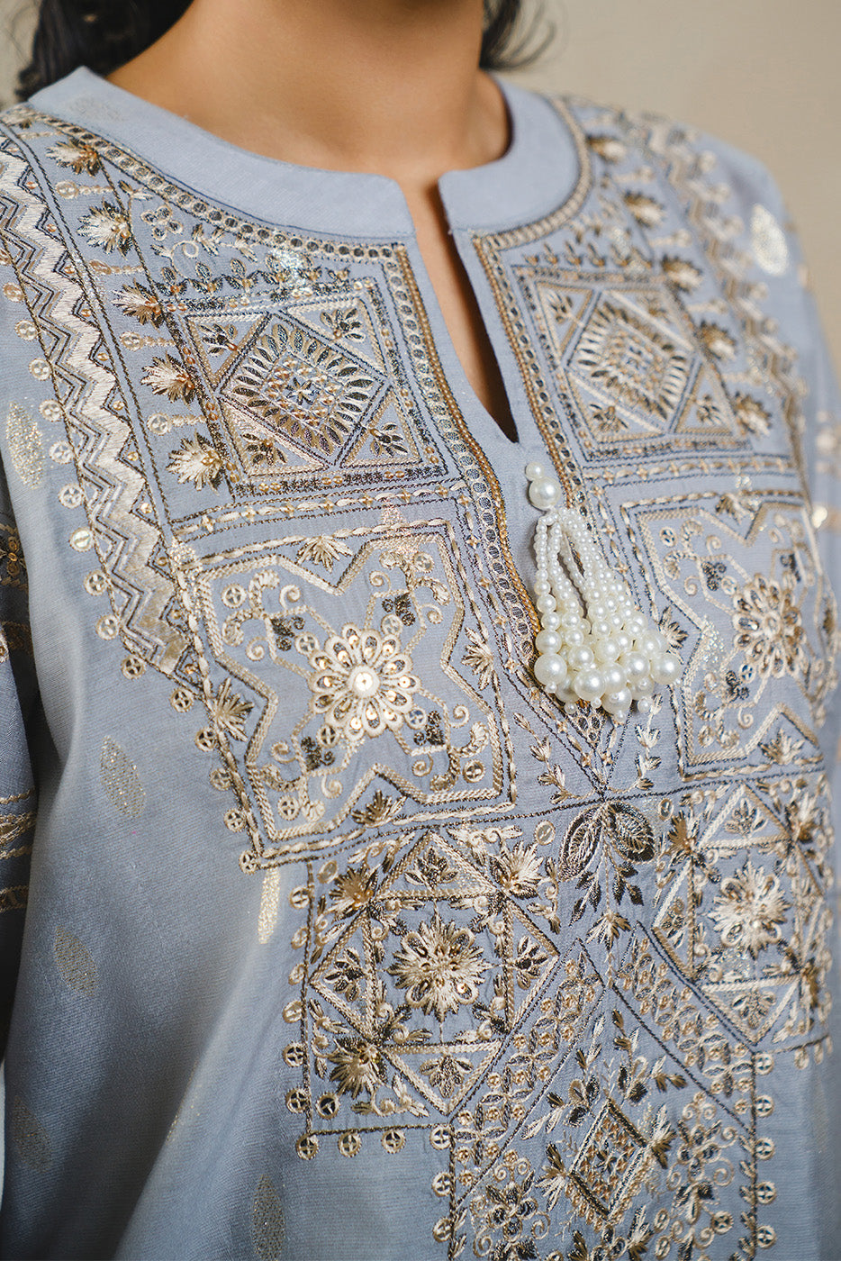 EMBROIDERED LUREX JACQUARD SHIRT (LUXURY PRET)