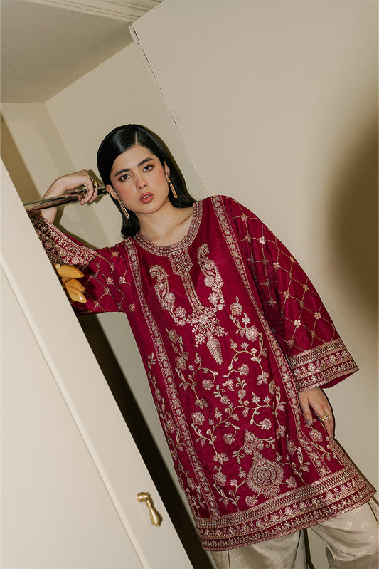 2 PIECE EMBROIDERED RAW SILK SUIT (LUXURY PRET)