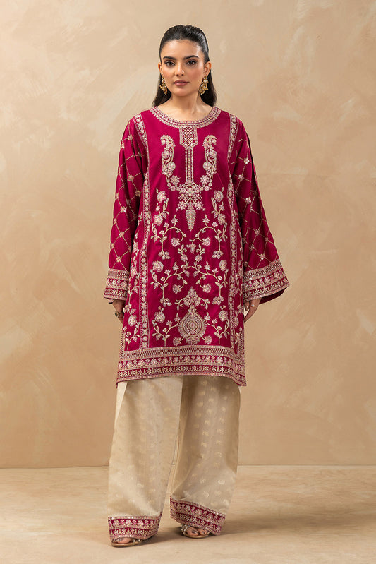 2 PIECE EMBROIDERED RAW SILK SUIT (LUXURY PRET)