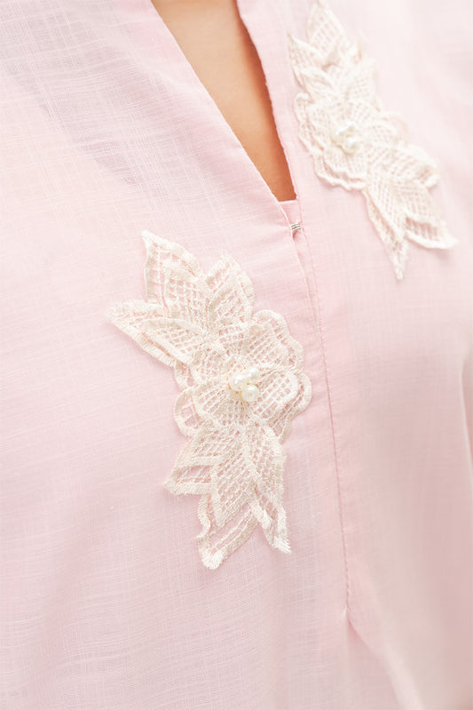 2 PIECE EMBROIDERED TWO WAY SLUB SUIT (PRET)