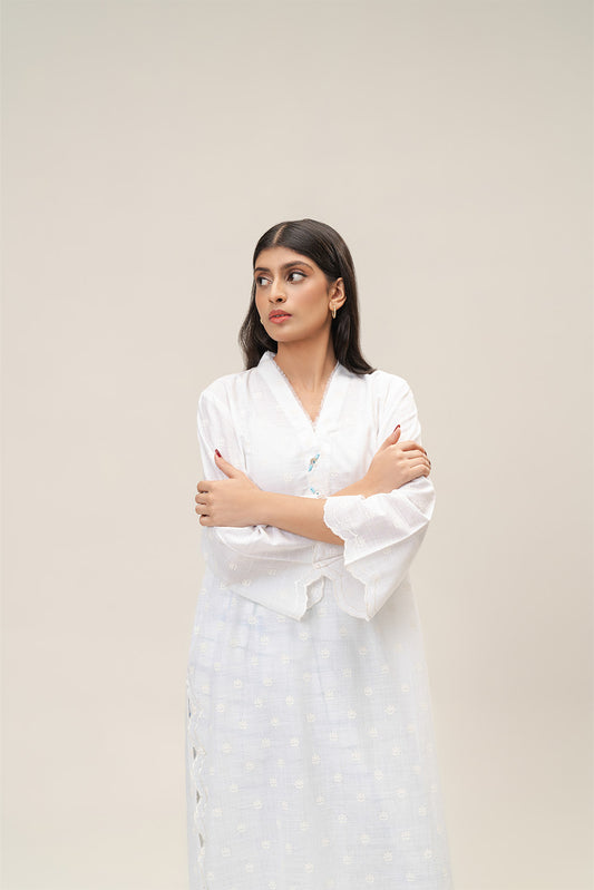 2 PIECE EMBROIDERED TWO WAY SLUB SUIT (PRET)
