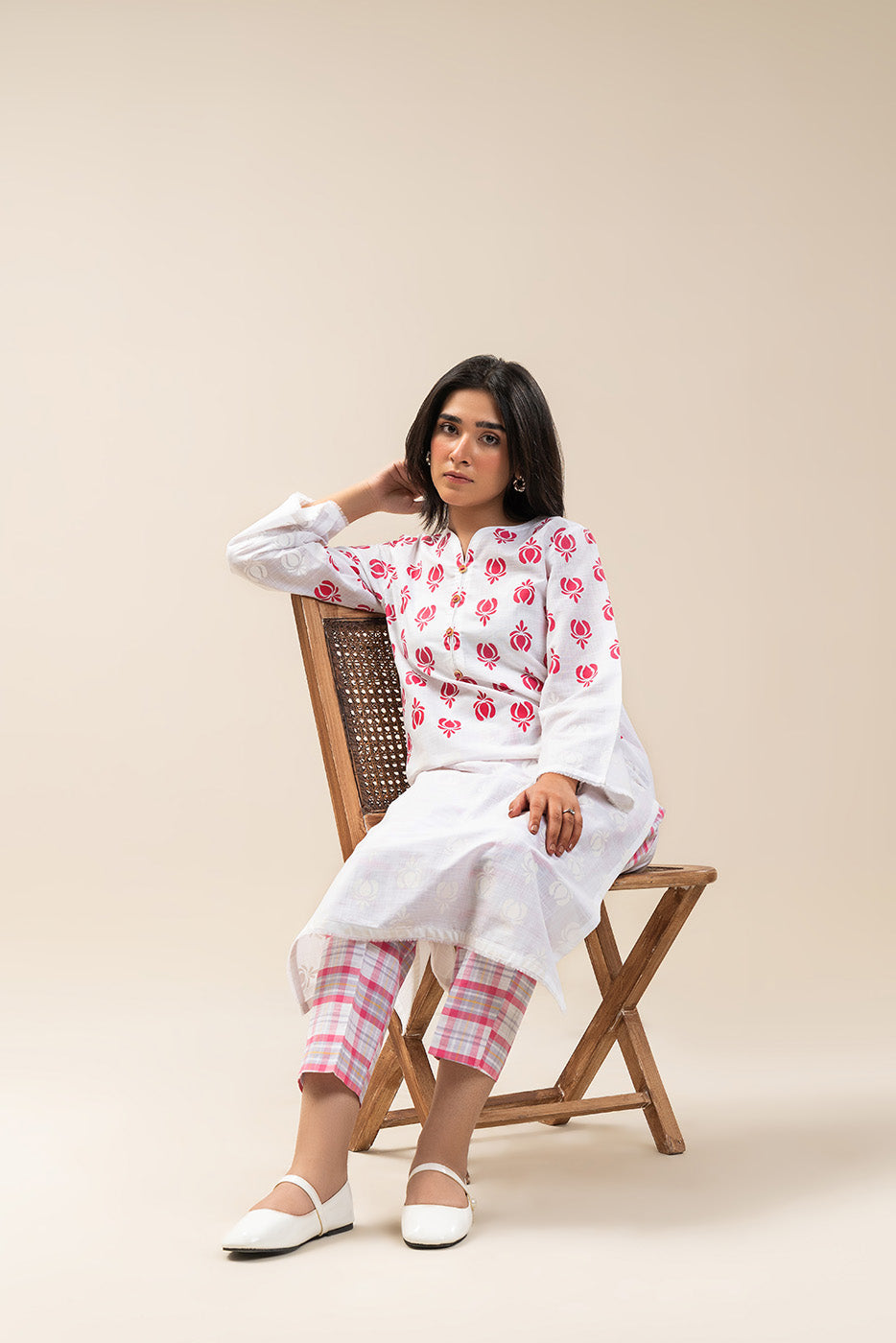 2 PIECE PRINTED TWO WAY SLUB SUIT (PRET)