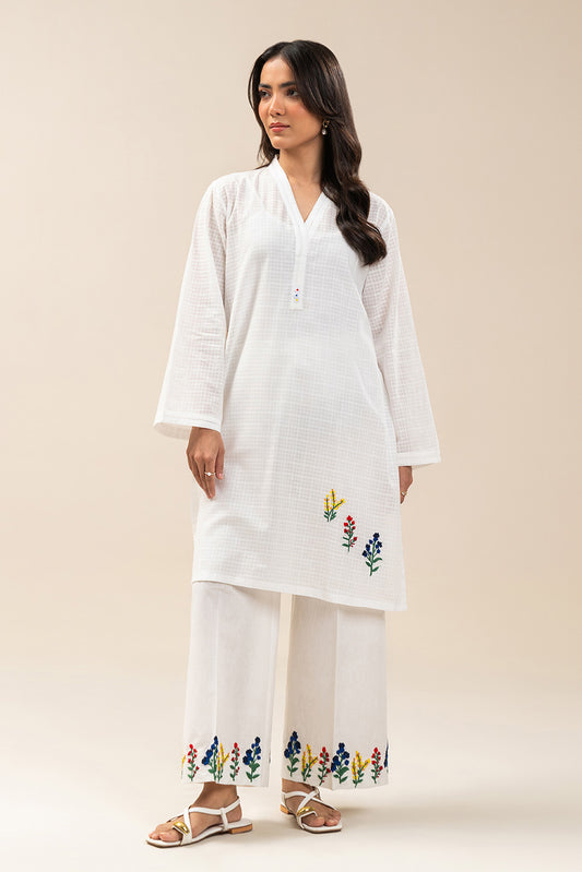 2 PIECE EMBROIDERED DOBBY SUIT (PRET)