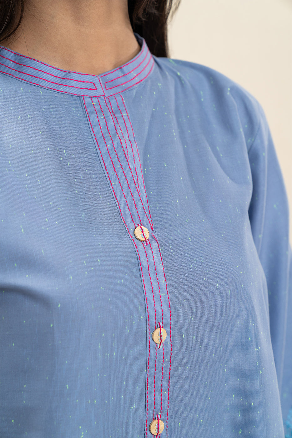 2 PIECE EMBROIDERED NEON NEPS SUIT (PRET)