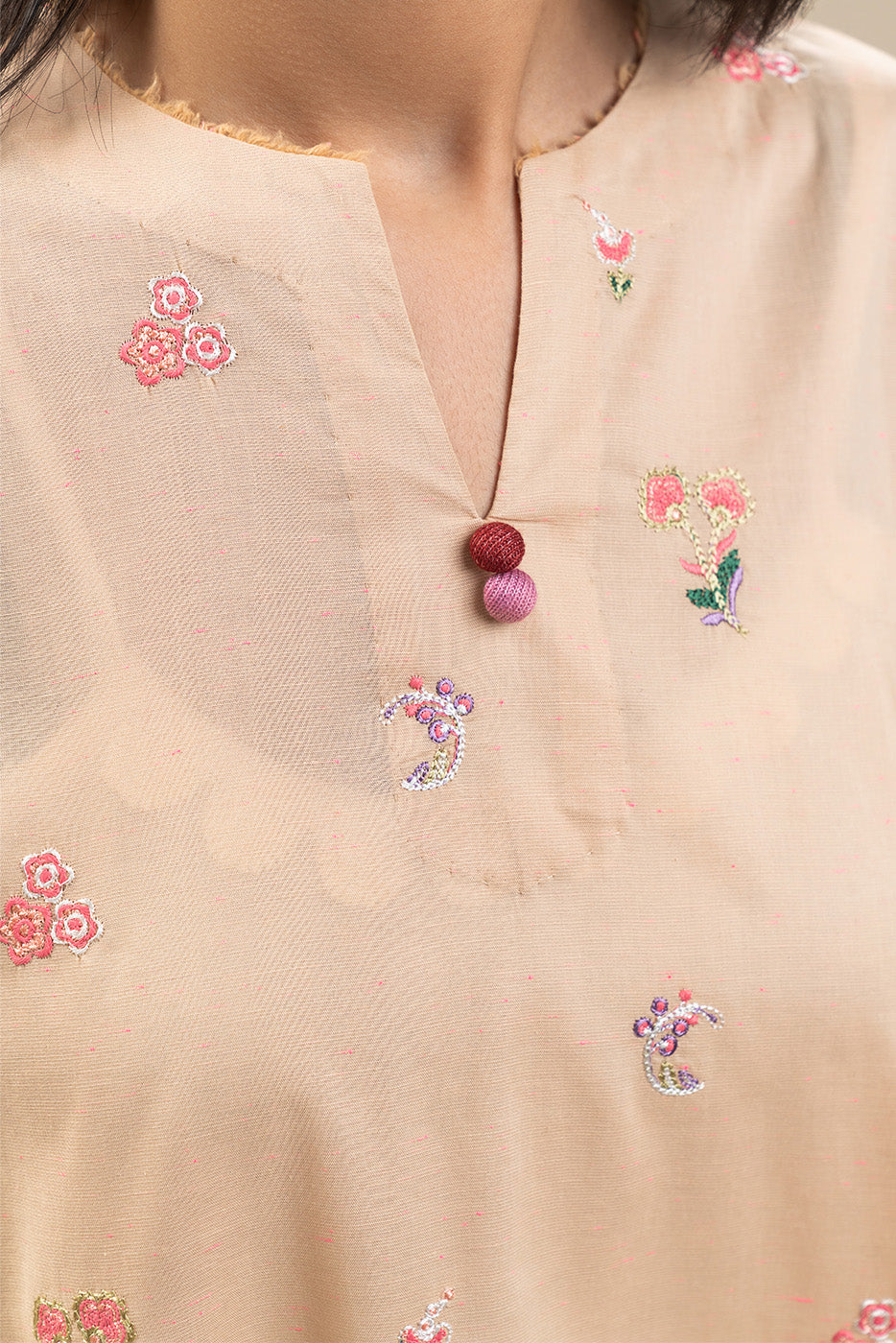 2 PIECE EMBROIDERED NEON NEPS SUIT (PRET)