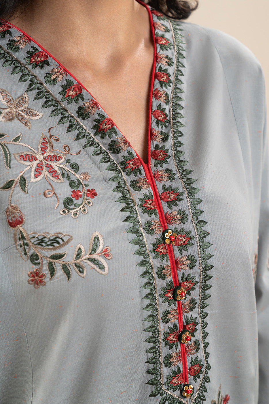 2 PIECE EMBROIDERED NEON NEPS SUIT (PRET)