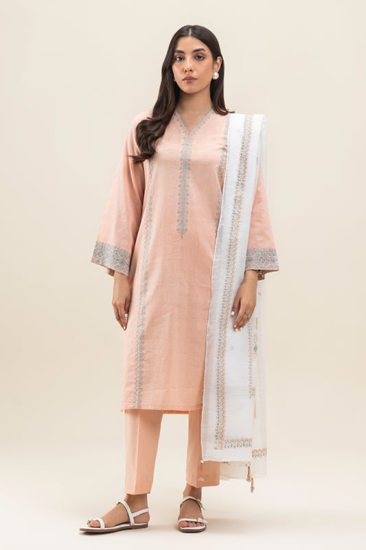3 PIECE EMBROIDERED DORIA SUIT (PRET)