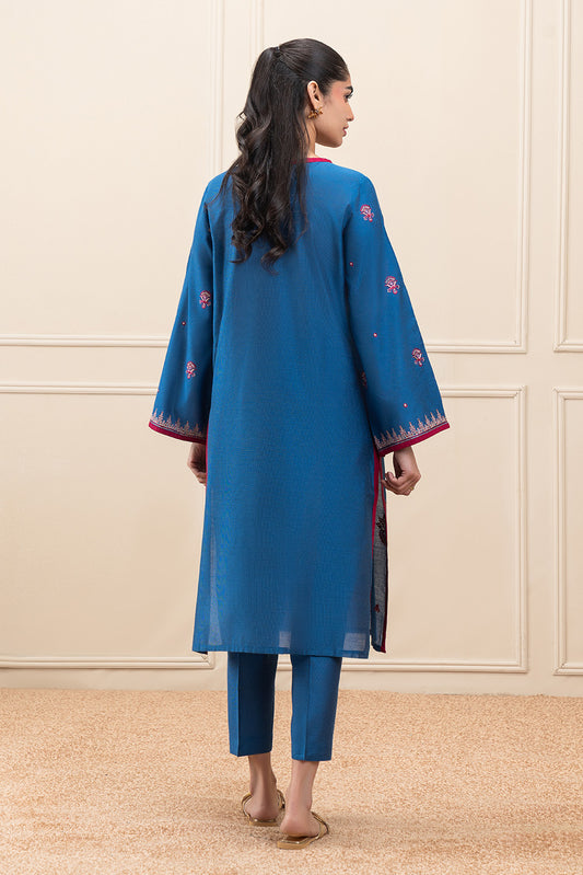 2 PIECE EMBROIDERED TWO TONE SUIT (PRET)